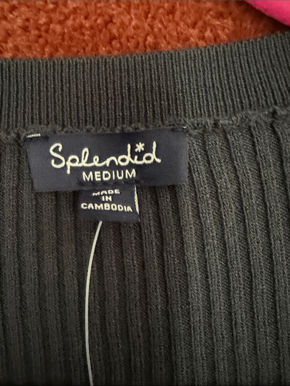 Splendid Navy Ribbed Button-Front Cardigan - Picture 2 of 2